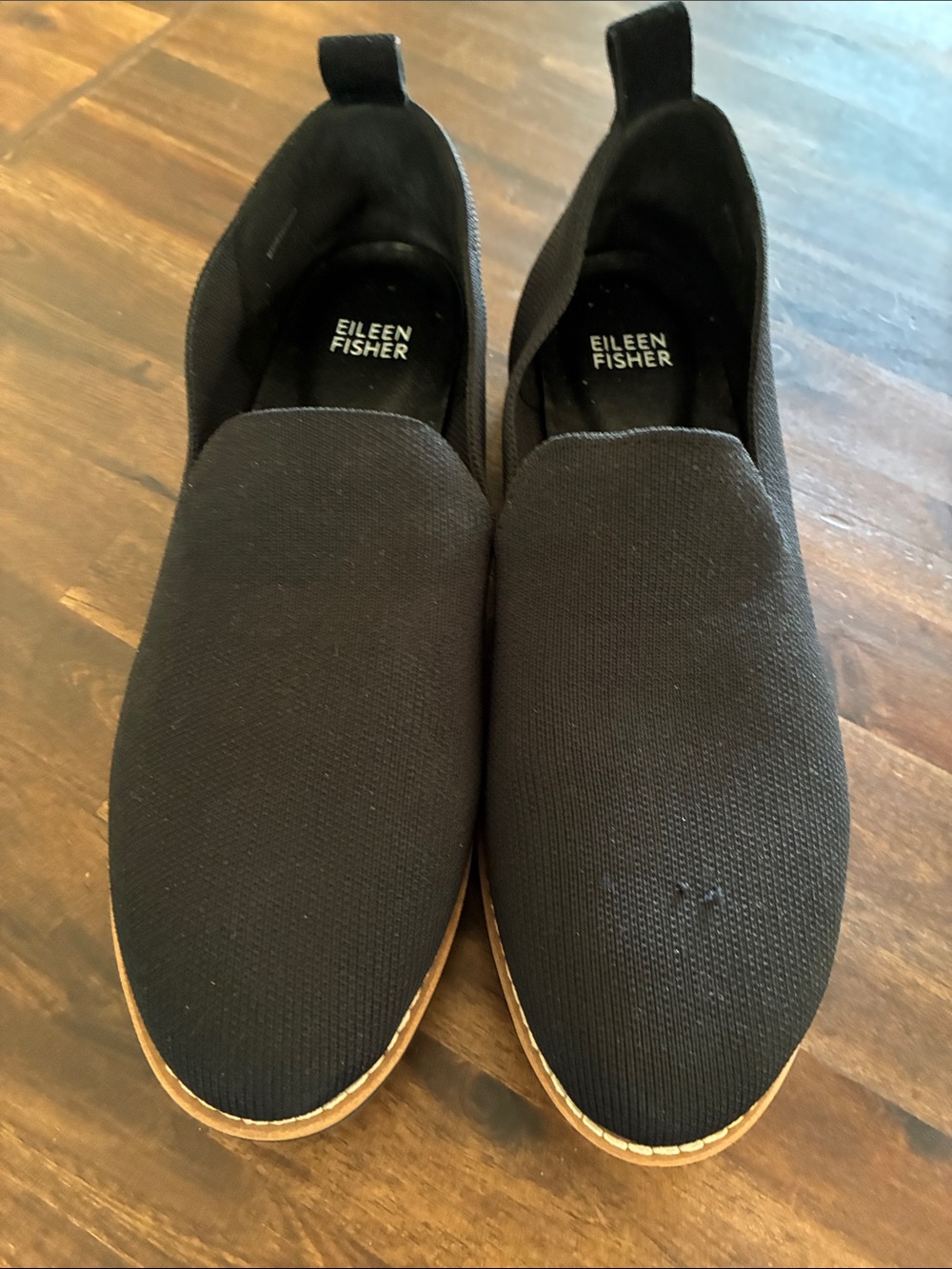 Eileen Fisher Black Slip-On Knit Loafers - 8.5